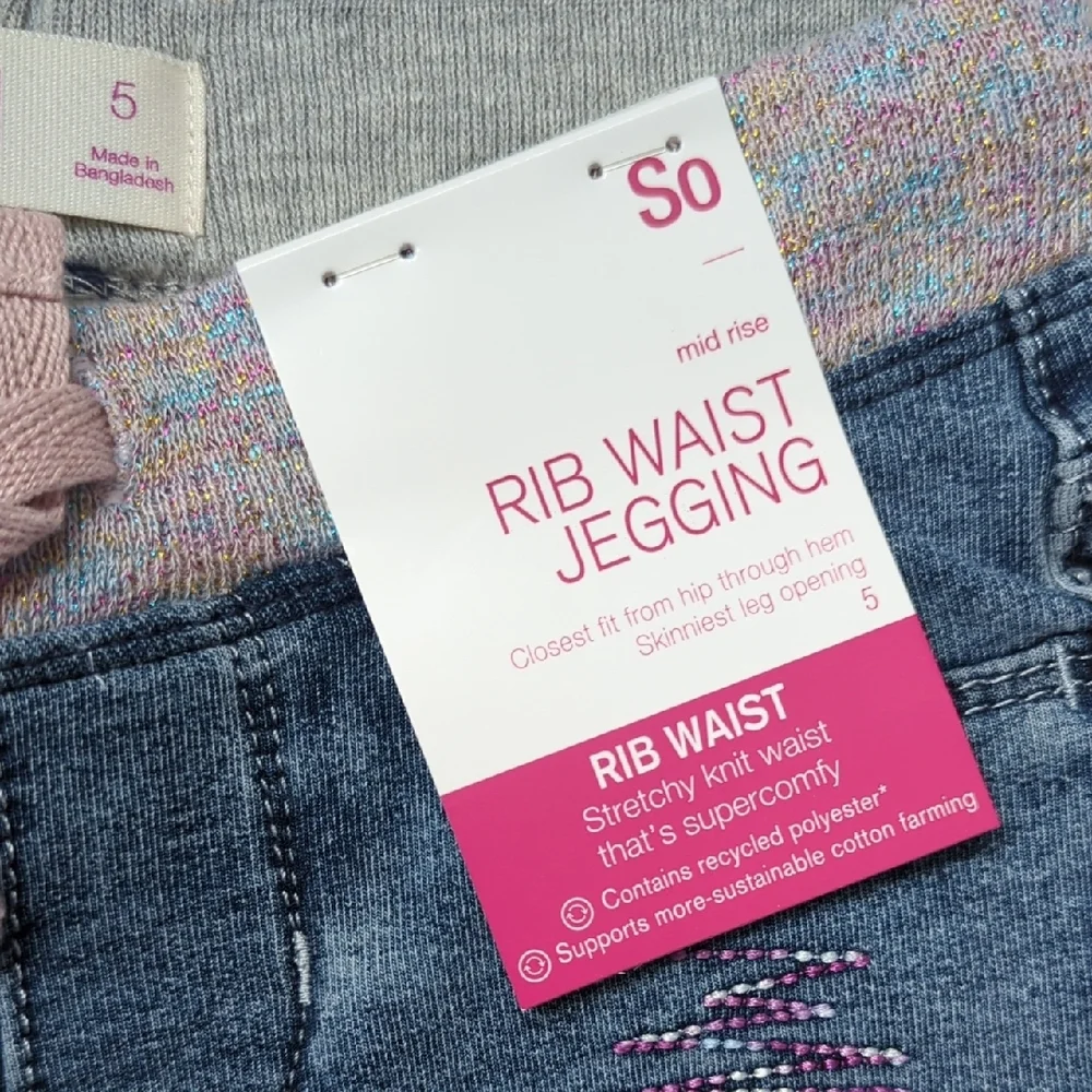3 For $30 SO Rib Waist Jegging with Pink Accents